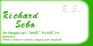 richard sebo business card